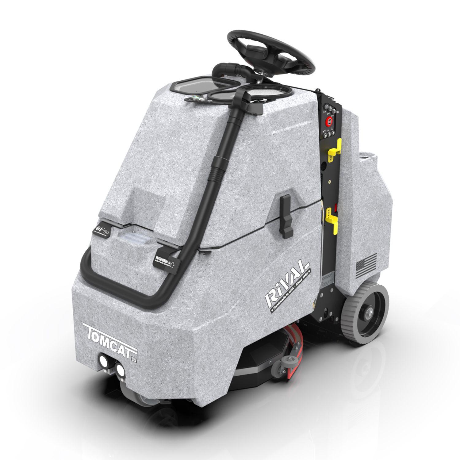 Tomcat floor scrubber showcasing its cleaning power