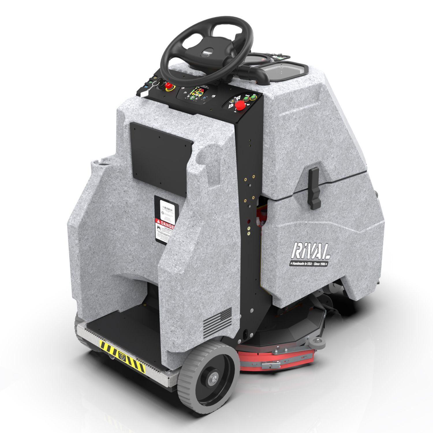 Tomcat floor scrubber showcasing its cleaning power