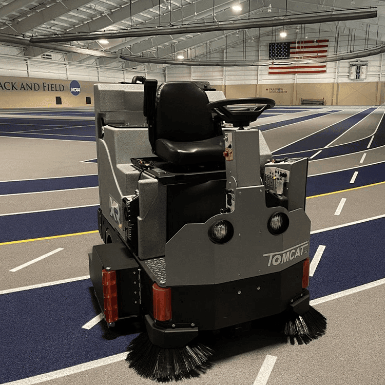 Tomcat floor scrubber showcasing its cleaning power