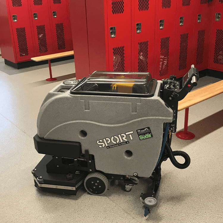 Tomcat floor scrubber showcasing its cleaning power