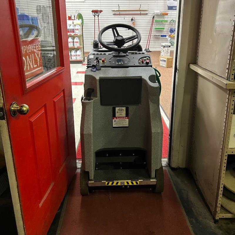 Tomcat Stand On Floor Scrubbers Rival warehouse concrete A Tomcat Rival Stand on Floor Scrubber easily fits though a standard doorway without having to remove the squeegee.